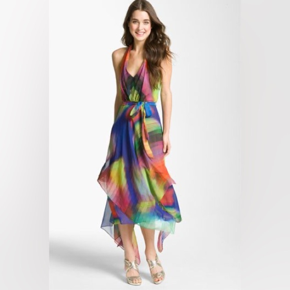 Vibrant Multicolor Halter Dress size 6